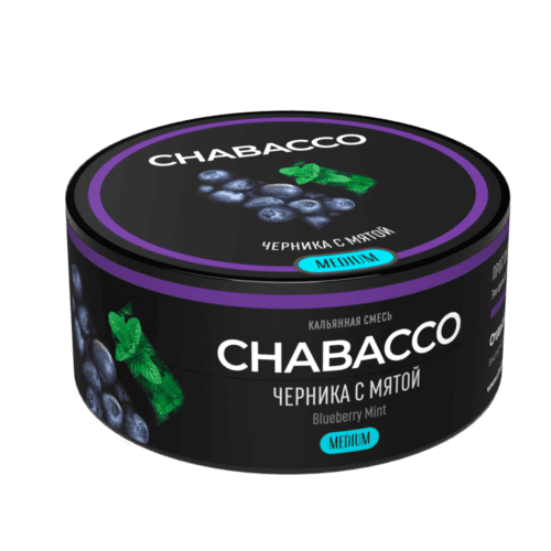 CHABACCO / Бестабачная смесь Chabacco Medium Blueberry mint, 25г в ХукаГиперМаркете Т24