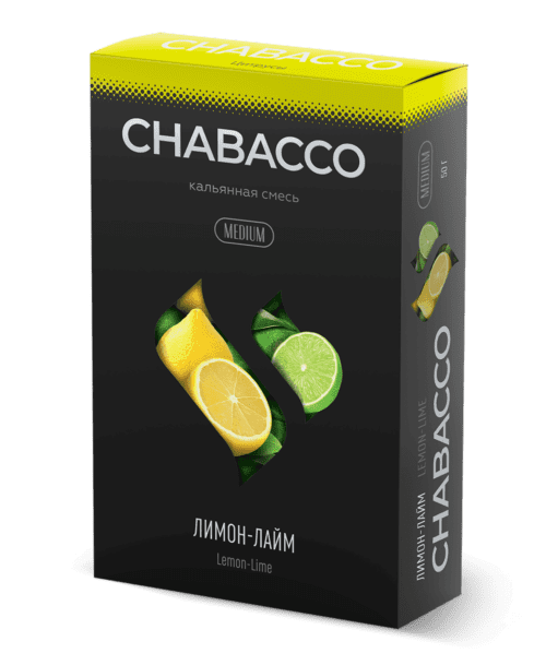 CHABACCO / Бестабачная смесь Chabacco Medium Lemon-Lime (Лимон-Лайм), 50г в ХукаГиперМаркете Т24