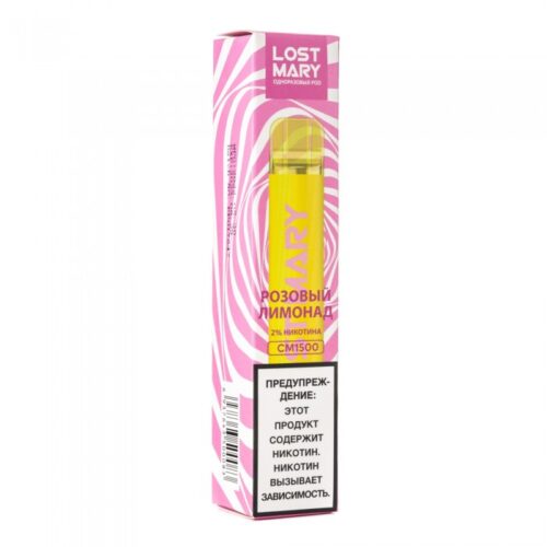 Lost Mary / Электронная сигарета Lost Mary CM1500 Pink Lemonade (1500 затяжек, 2%, одноразовая) в ХукаГиперМаркете Т24