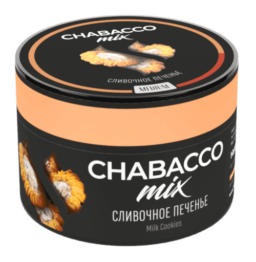 CHABACCO / Бестабачная смесь Chabacco Mix Medium Milk cookies, 50г [M] в ХукаГиперМаркете Т24