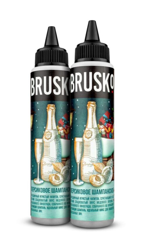 Brusko / Жидкость Brusko Персиковое шампанское, 0%, 60мл в ХукаГиперМаркете Т24