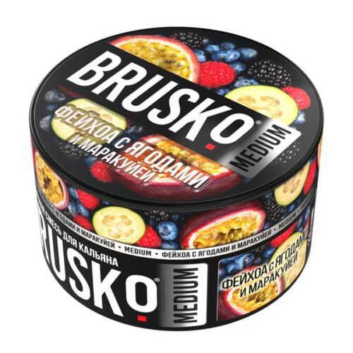 Brusko / Бестабачная смесь Brusko Medium Фейхоа с ягодами и маракуйей, 250г в ХукаГиперМаркете Т24