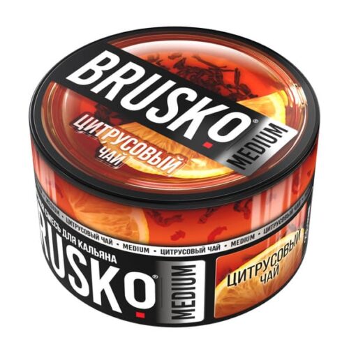 Brusko / Бестабачная смесь Brusko Medium Цитрусовый чай, 250г в ХукаГиперМаркете Т24