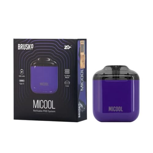 Brusko / Электронная сигарета Brusko ZQ Micool Фиолетовый (500 mAh, usb-c, сменный картридж) в ХукаГиперМаркете Т24