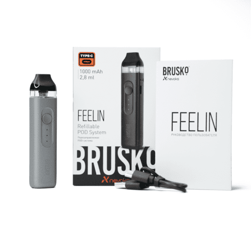 Brusko / Электронная сигарета Brusko Feelin 1000 mAh Серый (многоразовая) в ХукаГиперМаркете Т24