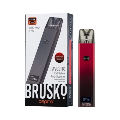 Brusko / Электронная сигарета Brusko Favostix 1000mAh Red-black Gradient (многоразовая) в ХукаГиперМаркете Т24