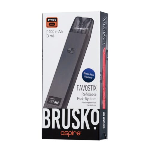 Brusko / Электронная сигарета Brusko Favostix 1000mAh Blue-black Gradient (многоразовая) в ХукаГиперМаркете Т24
