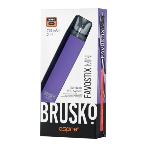 Brusko / Электронная сигарета Brusko Favostix Mini 700 mAh Фиолетовый (многоразовая) в ХукаГиперМаркете Т24