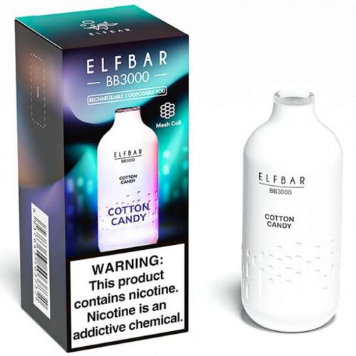 ELF BAR / Электронная сигарета ELFBAR BB3000 Cotton Candy (3000 затяжек, одноразовая, Micro-USB) в ХукаГиперМаркете Т24