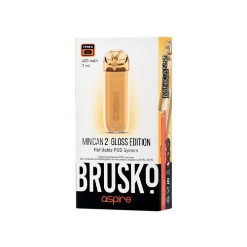 Brusko / Электронная сигарета Brusko Minican 2 400mAh Gloss Edition Amber (многоразовая) в ХукаГиперМаркете Т24