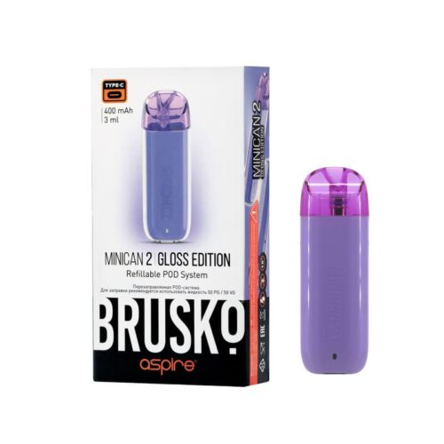 Brusko / Электронная сигарета Brusko Minican 2 400mAh Gloss Edition Lavender (многоразовая) в ХукаГиперМаркете Т24