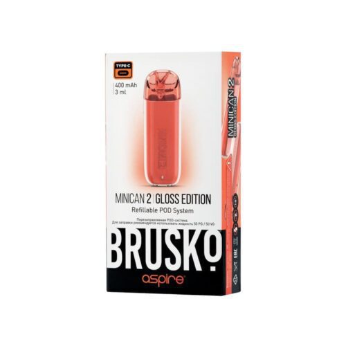 Brusko / Электронная сигарета Brusko Minican 2 400mAh Gloss Edition Red (многоразовая) в ХукаГиперМаркете Т24