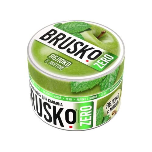 Brusko / Бестабачная смесь Brusko Zero Яблоко с мятой, 50г в ХукаГиперМаркете Т24
