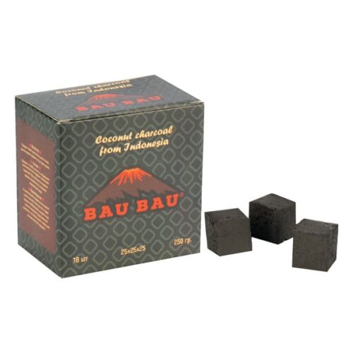 Bau Bau / Уголь для кальяна кокосовый Bau Bau Чёрный 18шт, 25мм, 250г в ХукаГиперМаркете Т24