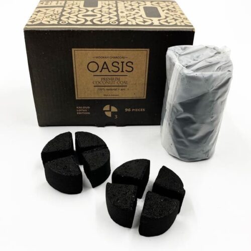 Oasis / Уголь для кальяна кокосовый Oasis Premium Kaloud Edition 96шт, 1кг в ХукаГиперМаркете Т24