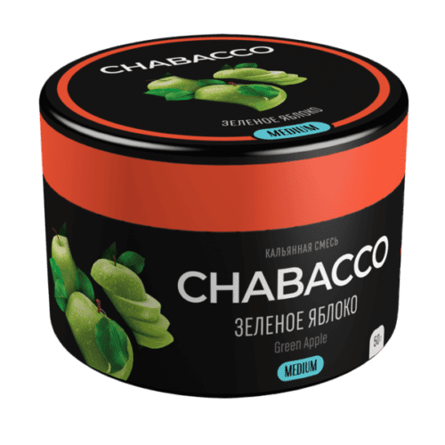CHABACCO / Бестабачная смесь Chabacco Medium Green apple, 50г в ХукаГиперМаркете Т24