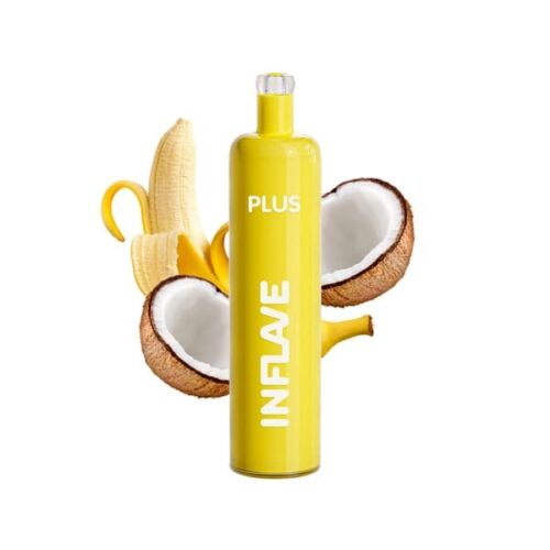 Inflave / Электронная сигарета Inflave Plus Банан с Кокосом (2200 затяжек, одноразовая) в ХукаГиперМаркете Т24