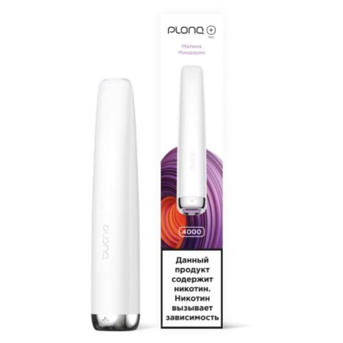 Plonq / Электронная сигарета Plonq Plus Pro Raspberry Mandarin (4000 затяжек, одноразовая) в ХукаГиперМаркете Т24