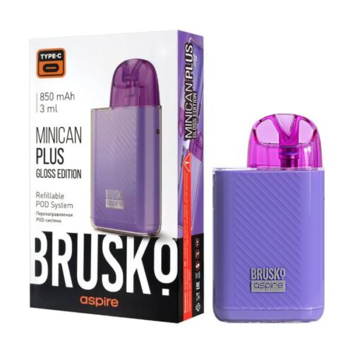 Brusko / Электронная сигарета Brusko Minican Plus 850mAh Gloss edition фиолетовый (многоразовая) в ХукаГиперМаркете Т24