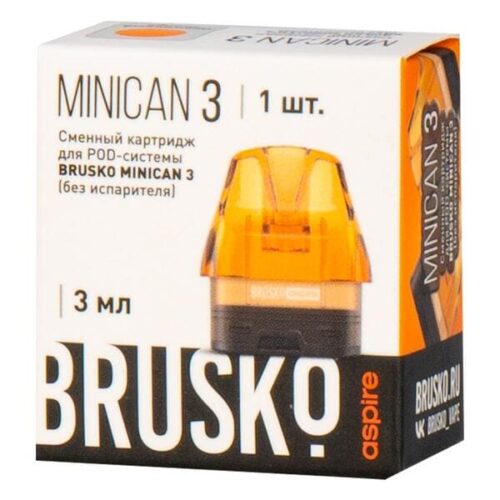 Brusko / Картридж сменный для Brusko Minican 3 Orange (3мл, 1шт) в ХукаГиперМаркете Т24