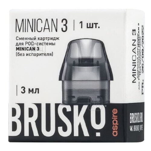 Brusko / Картридж сменный для Brusko Minican 3 Standard (3мл, 1шт) в ХукаГиперМаркете Т24