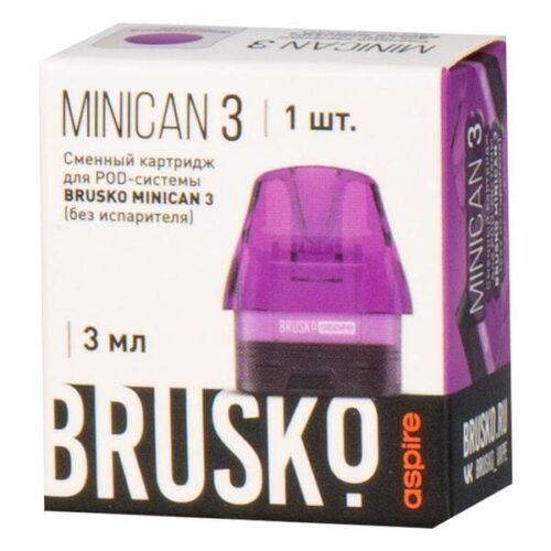 Brusko / Картридж сменный для Brusko Minican 3 Violet (3мл, 1шт) в ХукаГиперМаркете Т24