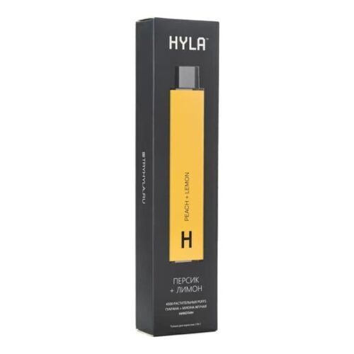 Hyla / Электронная сигарета Hyla Peach Lemon (4500 затяжек, без никотина, одноразовая) в ХукаГиперМаркете Т24