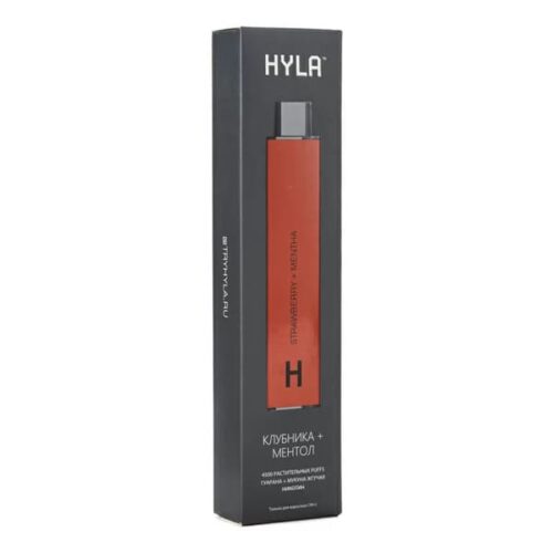 Hyla / Электронная сигарета Hyla Strawberry Mentha (4500 затяжек, без никотина, одноразовая) в ХукаГиперМаркете Т24
