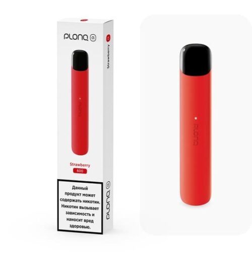 Plonq / Электронная сигарета Plonq Alpha Strawberry (600 затяжек, 20мг, одноразовая) в ХукаГиперМаркете Т24