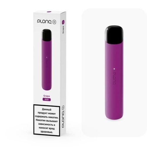 Plonq / Электронная сигарета Plonq Alpha Grape (600 затяжек, 20мг, одноразовая) в ХукаГиперМаркете Т24