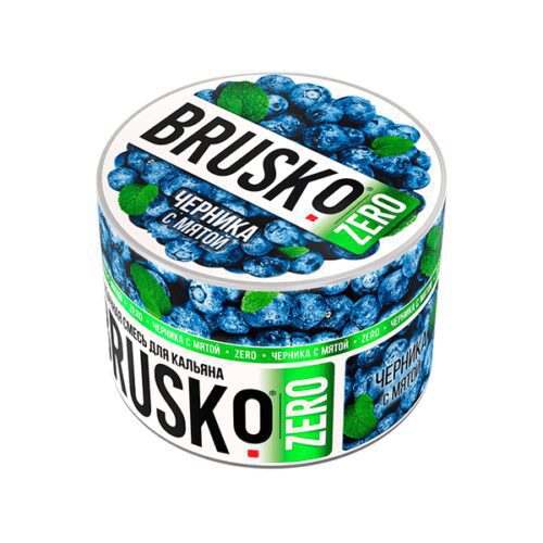 Brusko / Бестабачная смесь Brusko Zero Черника с мятой, 50г в ХукаГиперМаркете Т24