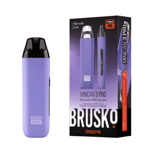 Brusko / Электронная сигарета Brusko Minican 3 Pro 900mAh Light purple (многоразовая) в ХукаГиперМаркете Т24