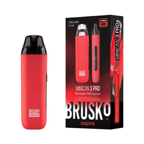 Brusko / Электронная сигарета Brusko Minican 3 Pro 900mAh Red (многоразовая) в ХукаГиперМаркете Т24