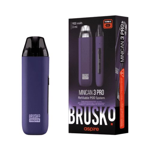 Brusko / Электронная сигарета Brusko Minican 3 Pro 900mAh Violet (многоразовая) в ХукаГиперМаркете Т24