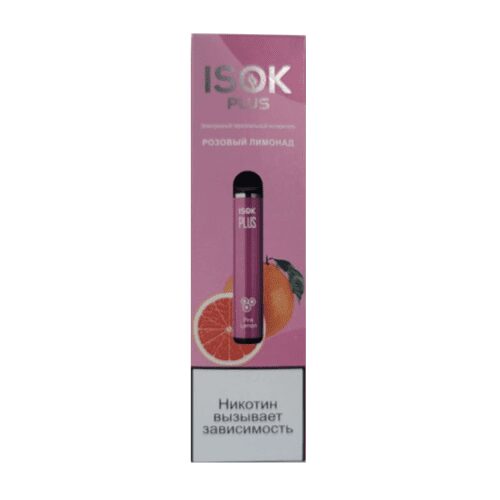 Isok / Электронная сигарета Isok Plus Розовый лимонад (1500 затяжек, одноразовая) в ХукаГиперМаркете Т24