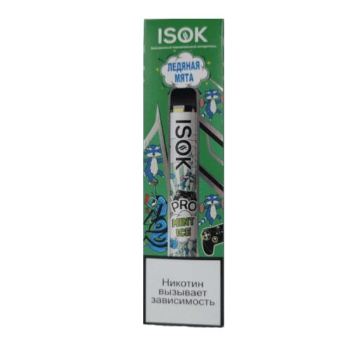 Isok / Электронная сигарета Isok Pro Ледяная мята (2000 затяжек, одноразовая) в ХукаГиперМаркете Т24