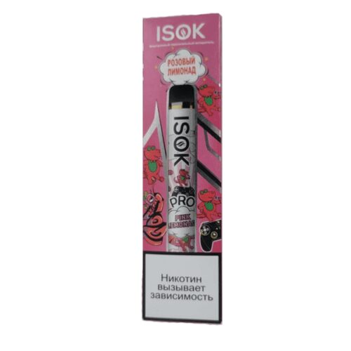 Isok / Электронная сигарета Isok Pro Розовый лимонад (2000 затяжек, одноразовая) в ХукаГиперМаркете Т24