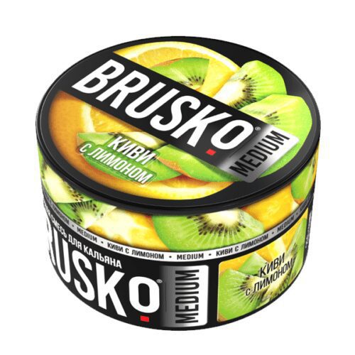 Brusko / Бестабачная смесь Brusko Medium Киви с лимоном, 250г в ХукаГиперМаркете Т24