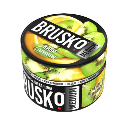 Brusko / Бестабачная смесь Brusko Medium Киви с лимоном, 50г в ХукаГиперМаркете Т24