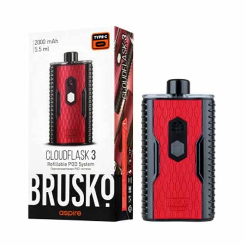 Brusko / Электронная сигарета Brusko Cloudflask 3 Чёрно красный (многоразовая) в ХукаГиперМаркете Т24