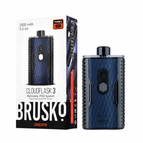 Brusko / Электронная сигарета Brusko Cloudflask 3 Чёрно синий (многоразовая) в ХукаГиперМаркете Т24