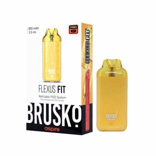 Brusko / Электронная сигарета Brusko Flexus Fit 850mAh Жёлтый (многоразовая) в ХукаГиперМаркете Т24