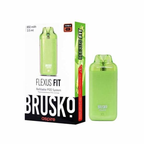 Brusko / Электронная сигарета Brusko Flexus Fit 850mAh Зелёный (многоразовая) в ХукаГиперМаркете Т24