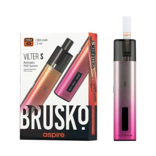Brusko / Электронная сигарета Brusko Vilter S 500mAh Бежево розовый градиент (многоразовая) в ХукаГиперМаркете Т24