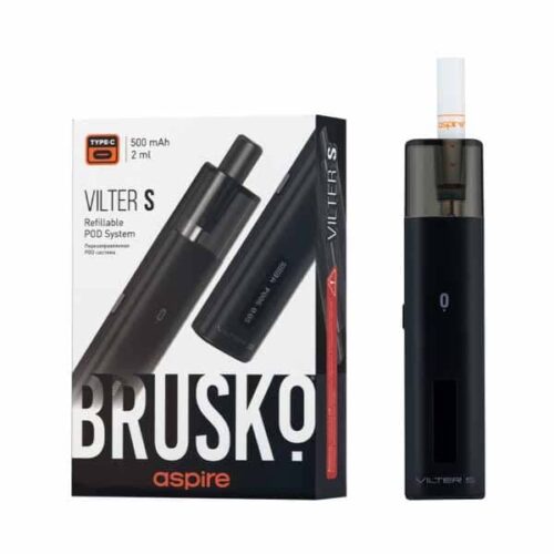 Brusko / Электронная сигарета Brusko Vilter S 500mAh Чёрный (многоразовая) в ХукаГиперМаркете Т24