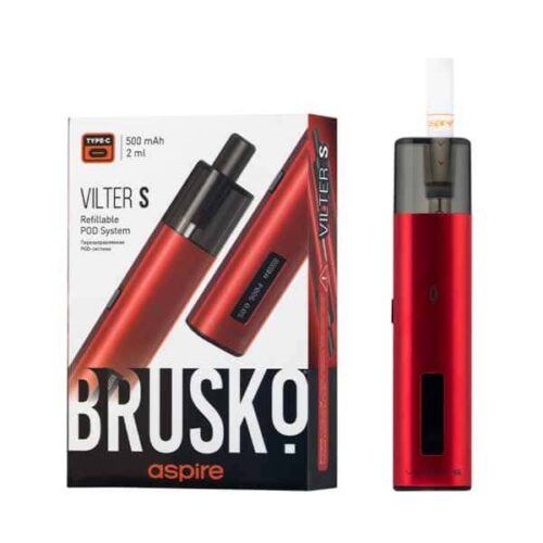 Brusko / Электронная сигарета Brusko Vilter S 500mAh Красный (многоразовая) в ХукаГиперМаркете Т24