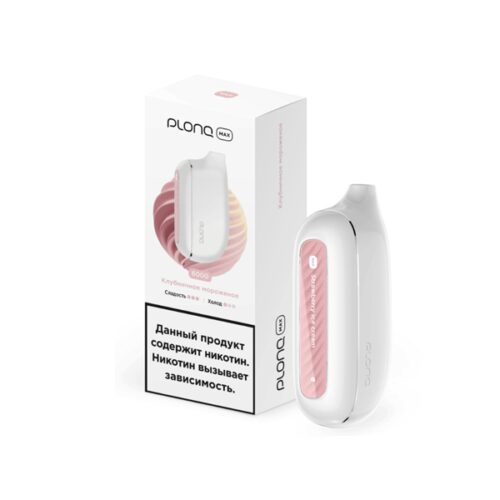 Plonq / Электронная сигарета Plonq Max Клубничное мороженое (6000 затяжек, одноразовая) в ХукаГиперМаркете Т24