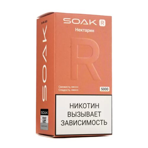 Soak / Электронная сигарета Soak R Нектарин (5000 затяжек, одноразовая) в ХукаГиперМаркете Т24