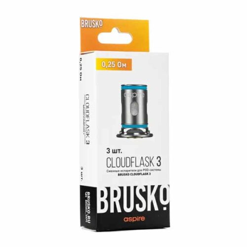 Brusko / Испаритель для электронной системы Brusko Cloudflask 3 (0,25ohm, 3шт) в ХукаГиперМаркете Т24