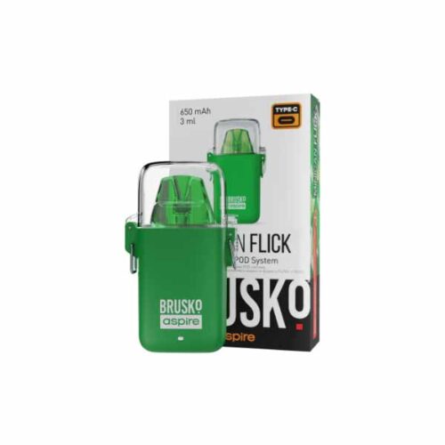 Brusko / Электронная сигарета Brusko Minican Flick 650mAh Зелёный (многоразовая) в ХукаГиперМаркете Т24